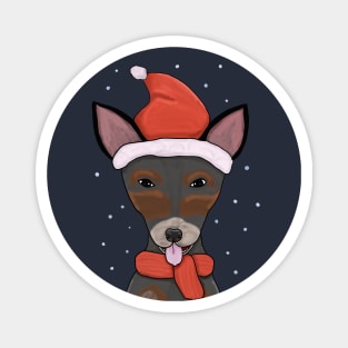 Christmas rat terrier Magnet